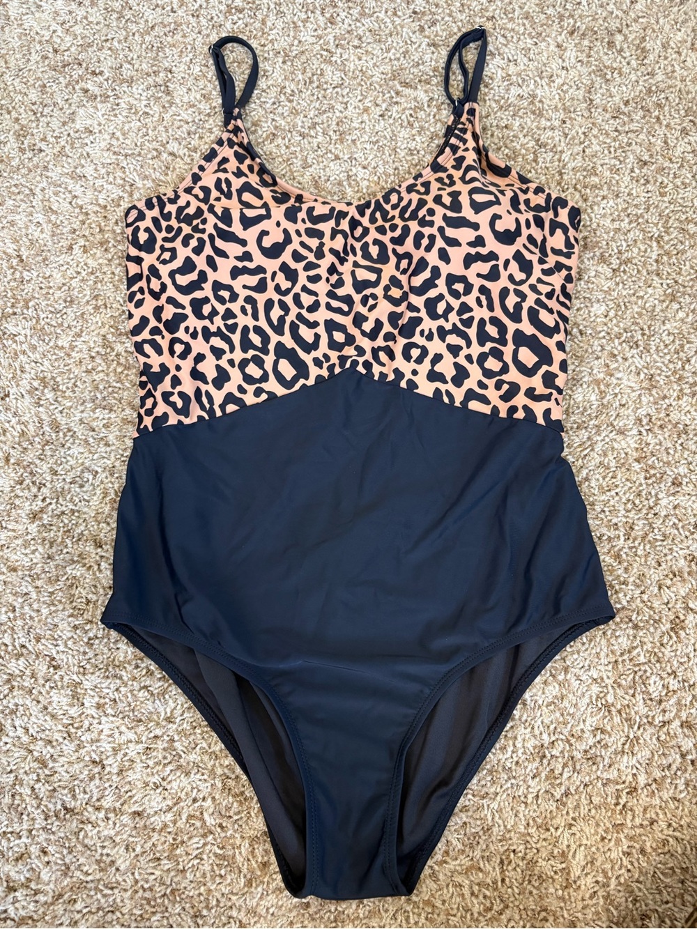Coral Reef women’s size large (12-14) black and leopard one-piece swimsuit
